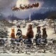 image 5 of 40 x 30cm Snowtime Touch Operated Cats Christmas Fibre Optic Wall Canvas
