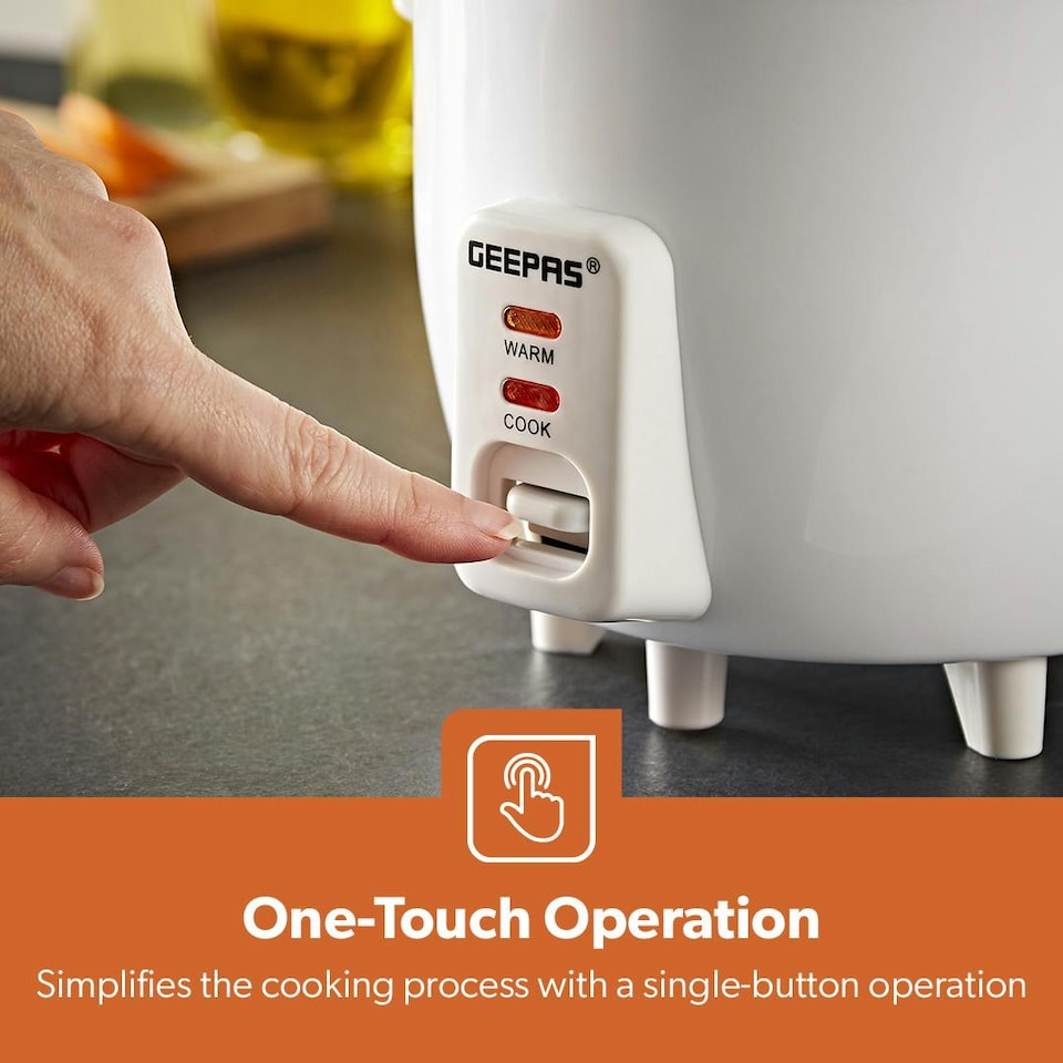 image 1 of GEEPAS 300W Rice Cooker & Steamer with Keep Warm Function, 0.6L