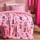 image 1 of OHS Cowboy Print Flannel Fleece Throw Blanket Soft Bedspread | Pink
