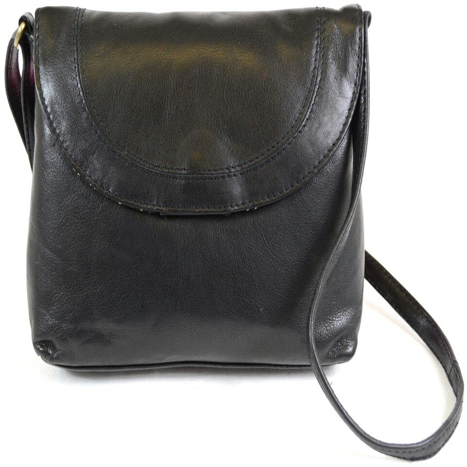 image 1 of Soft Premium Leather Shoulder / Cross Body Bag Grey | Charcoal