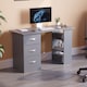 image 1 of Vida Designs Mason 3 Drawer 3 Shelf Computer Desk Home Office Workstation, Grey