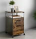 image 4 of Industrial Mobile Filing Cabinet with Drawer & Wheels – Rustic Brown & Black Office Storage