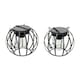 image 3 of ValueLights 2 Pack Solar Powered Outdoor Black Metal Ball Garden Lantern Lights