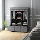 image 7 of HOMCOM Portable Fabric Wardrobe with 5 Shelves and 3 Fabric Drawers, Grey