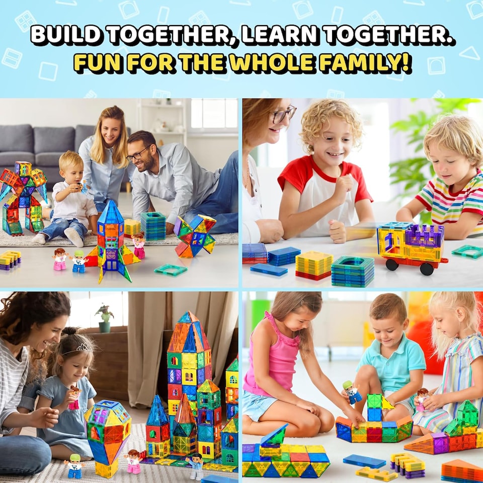 image 1 of Science Kidz 104 Piece Magnetic Tiles Set