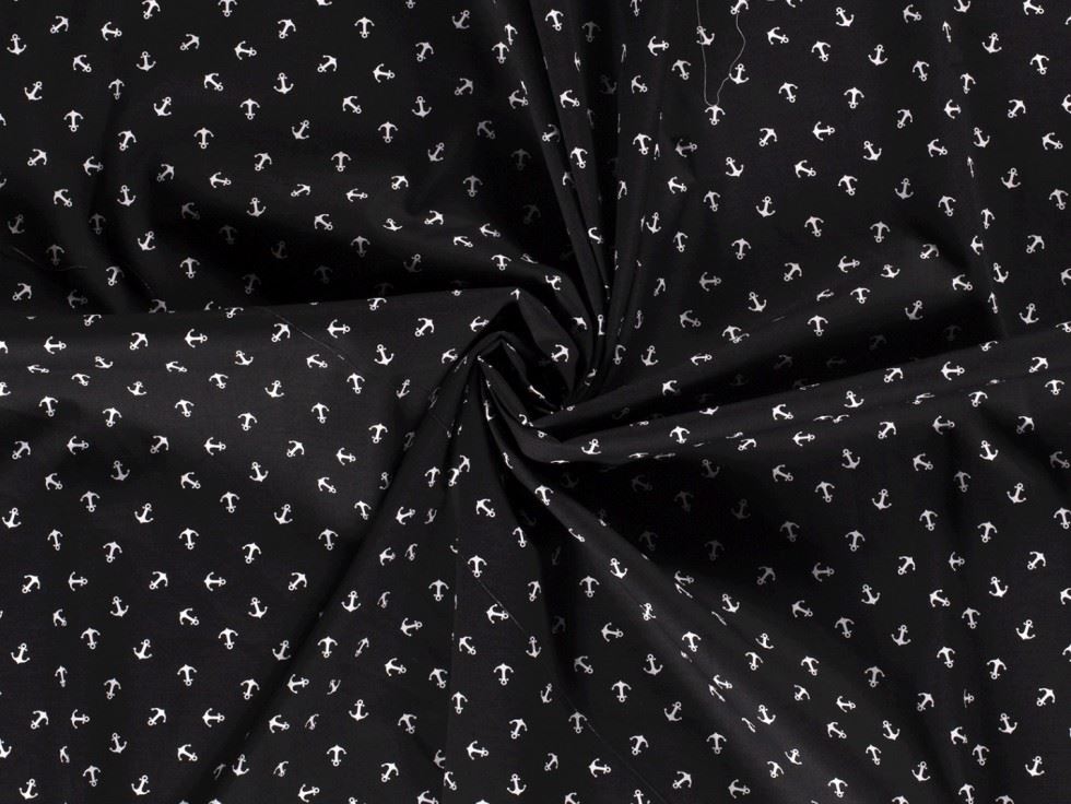 Black 100% Cotton Poplin Fabric for Dressmaking, Quilting, 140cm / 55" Wide - per metre