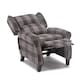 image 3 of Eaton Wing Back Fireside Checkered Fabric Pushback Recliner Chair (Charcoal)