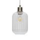image 2 of Batley - Clear Ribbed Glass with Satin Nickel Pendant Fitting | Clear | Clear | 1