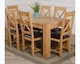 image 2 of Kuba 150x85 cm Chunky Medium Oak Dining Table and 6 Berkeley Leather Chairs | Brown | Brown