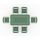 image 3 of Porto 6 Seater Stacking Rectangular Dining Set - Steel - Olive