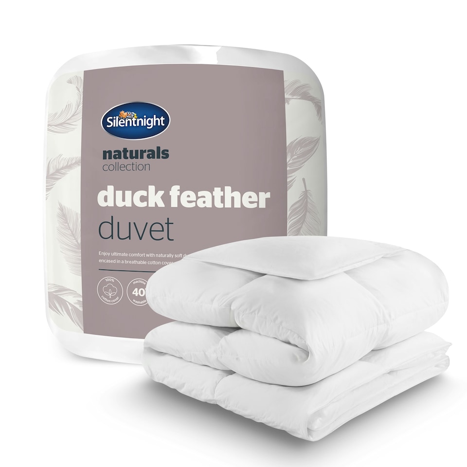 image 1 of Silentnight Naturals Duck Feather 10.5 Tog Duvet White | Double