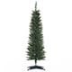 image 1 of HOMCOM 5ft Unlit Artificial Christmas Tree, Pencil Slim mas Tree with Solid Stand and Realistic Branches, Green
