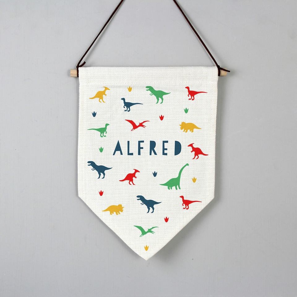image 1 of Personalised Dinosaur Hanging Banner