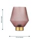 image 7 of Porter - Battery Operated Satin Brass Lamp with Pink Textured Glass Bronze | Pink