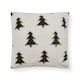 image 1 of BHS Christmas Trees Faux Fur Cushion, Cream and Green Cream | Cream