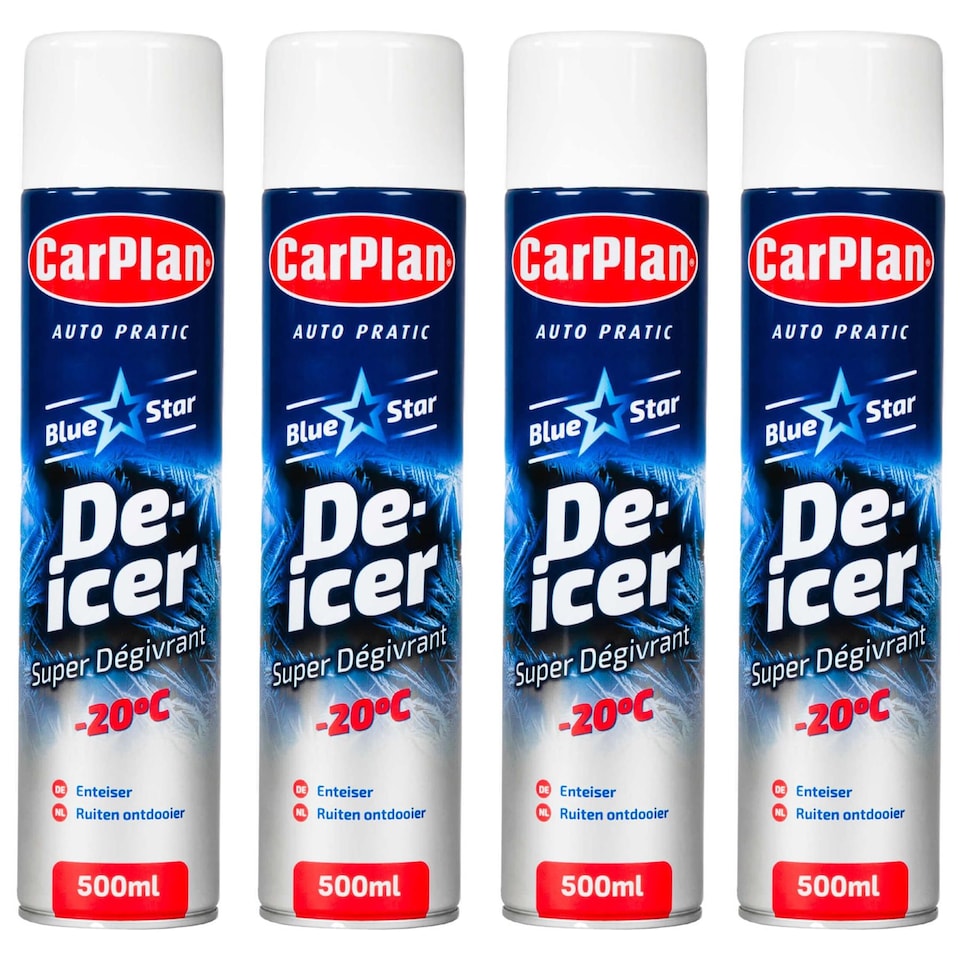 image 1 of CarPlan Blue Star De-Icer Car Windscreen Aerosol Spray Car Ice Melt 500ml