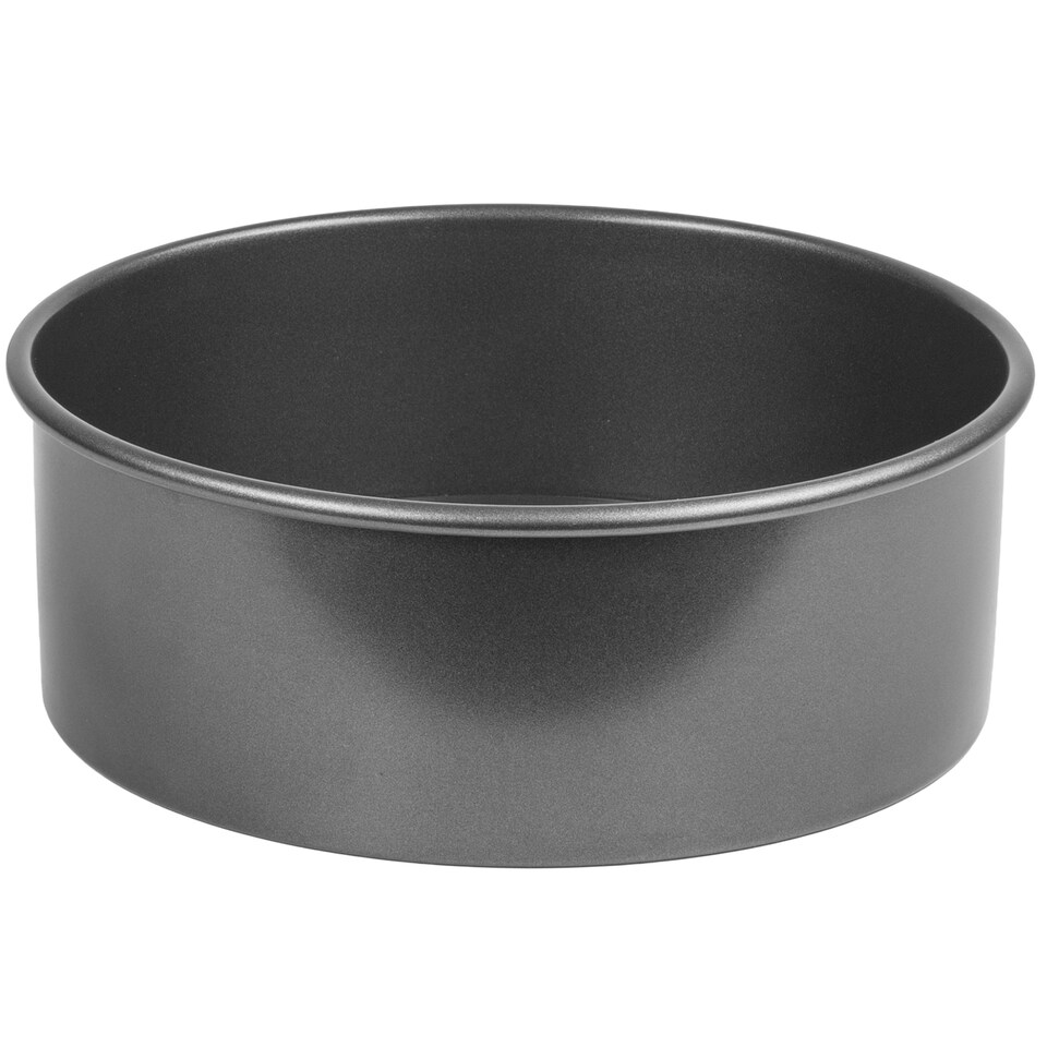 image 1 of ProChef 8" Cake Tin Pan Deep Round Loose Base Non-Stick Carbon Steel Black | One Size