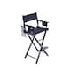 image 6 of Professional Black Wooden Folding Director Makeup Chair with 2 Storage Pouches | Black