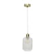 image 1 of Batley - Clear Ribbed Glass with Satin Brass Pendant Fitting Bronze | Clear