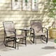 image 8 of Outsunny Double Outdoor Glider Chair, 2 Seater Patio Rocking Chairs, Swing Bench with Tempered Glass Table, Breathable Mesh Fabric for Backyard, Garden, Porch, Brown