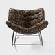 image 3 of OHS Printed Fleece Rocking Chair Upholstered Metal Frame Cushioned