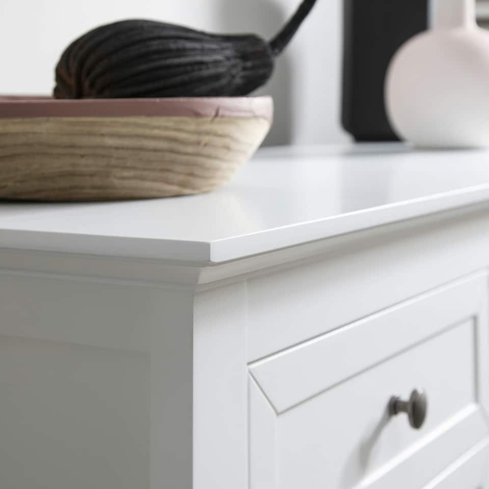 image 1 of Karlstad Bedside Table with 2 Drawers in Classic White White