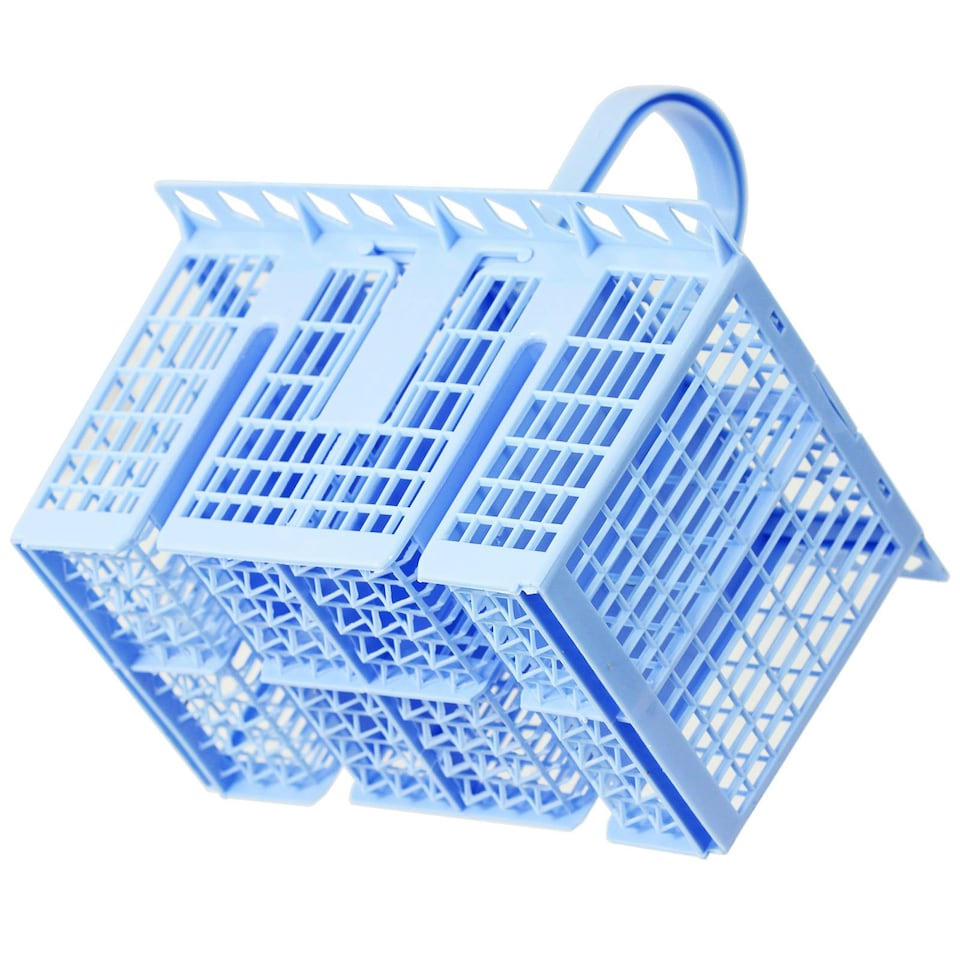 image 1 of SPARES2GO Cutlery Basket Cage for Hisense Dishwasher (Blue, 220 x 208 x 160mm)