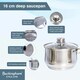 image 3 of Buckingham Stainless Steel Deep Saucepan 16 cm / 2 Litre , Glass Lid Silver