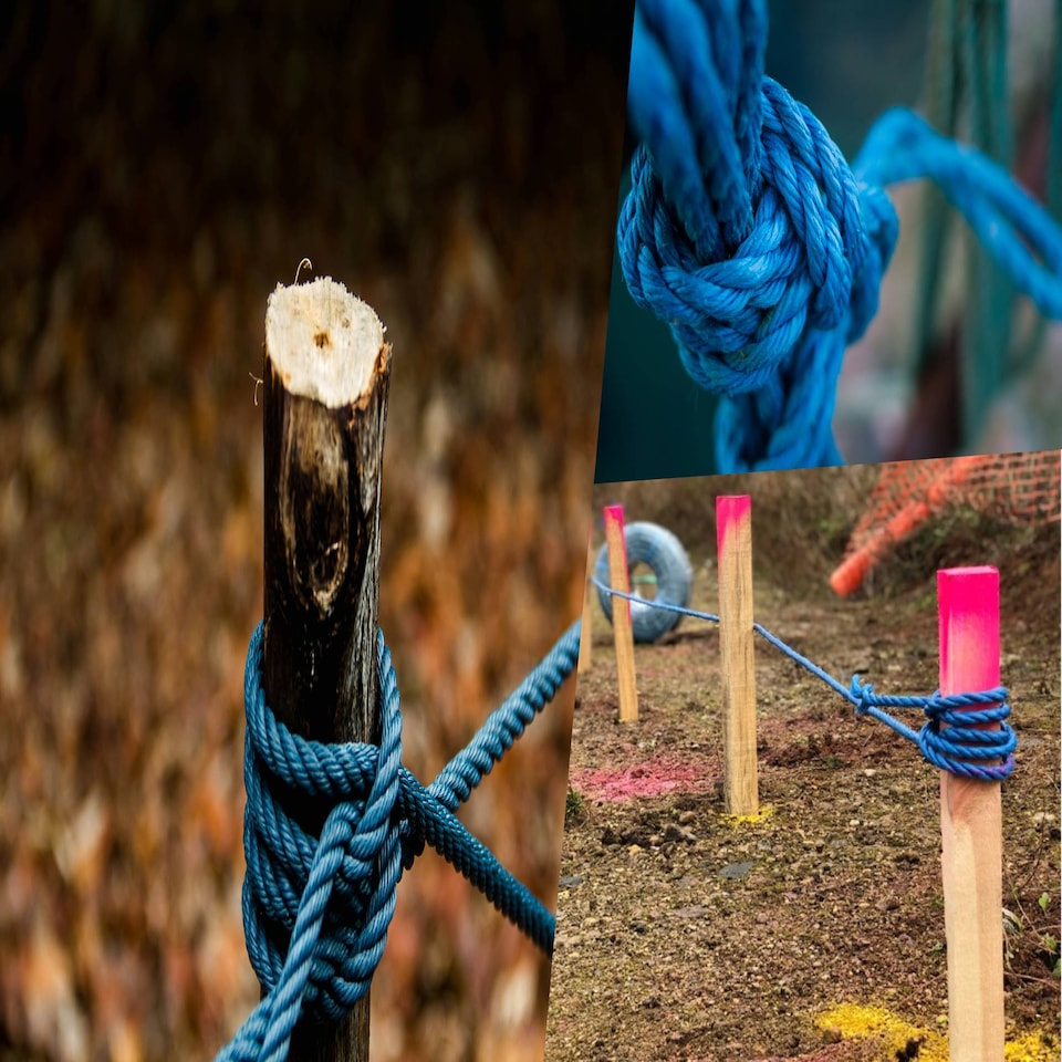 image 1 of Pegdev 8mm Blue Polypropylene Rope - Strong 3-Strand Twisted Construction (50m)