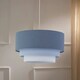 image 2 of Gabi - Blue Ombre Linen 3 Tier Ceiling Light Shade Blue