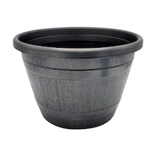 Garden Essentials Barrel Planter Black 10inch Black