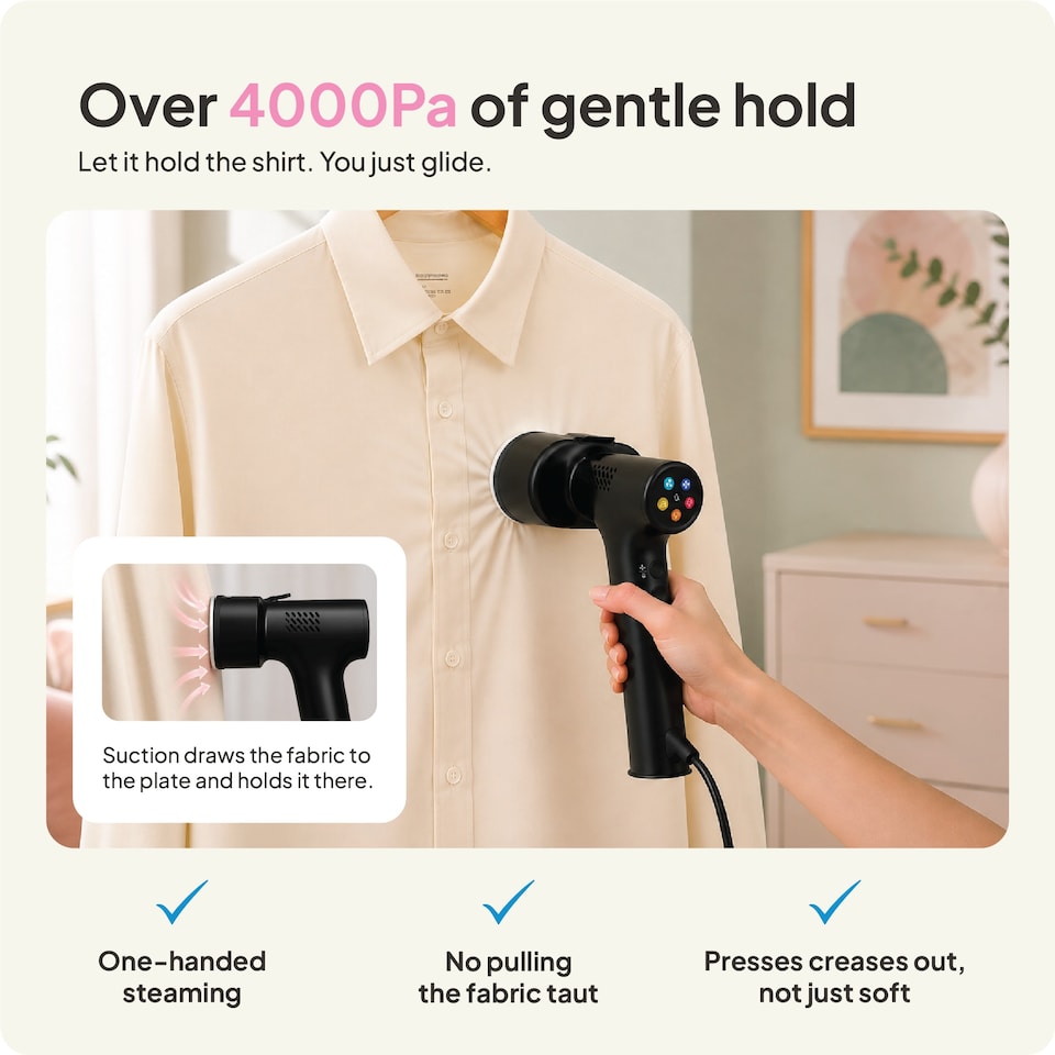 image 1 of Fridja F20 Handheld Clothes Steamer Pro With Suction 1100W 90ml Tank