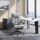 image 2 of Vinsetto Ergonomic Office Chair Adjustable Height w/ Wheels Footrest Light Grey