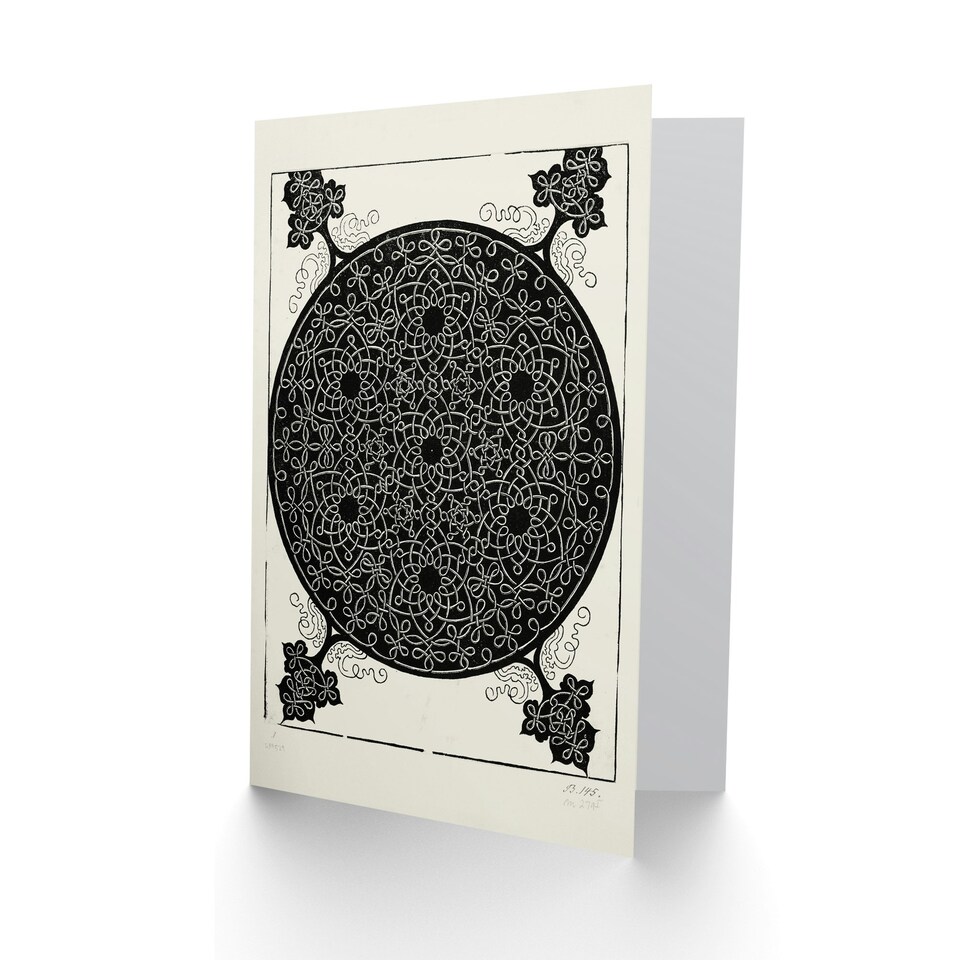 image 1 of Albrecht Durer Art Card Knob With Seven Hexagonal Stars