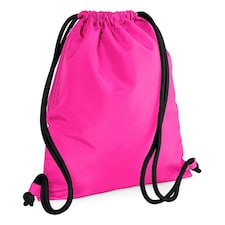 Bagbase Icon Drawstring Bag/Gymsac - Fuchsia/Black - One Size Pink | One Size