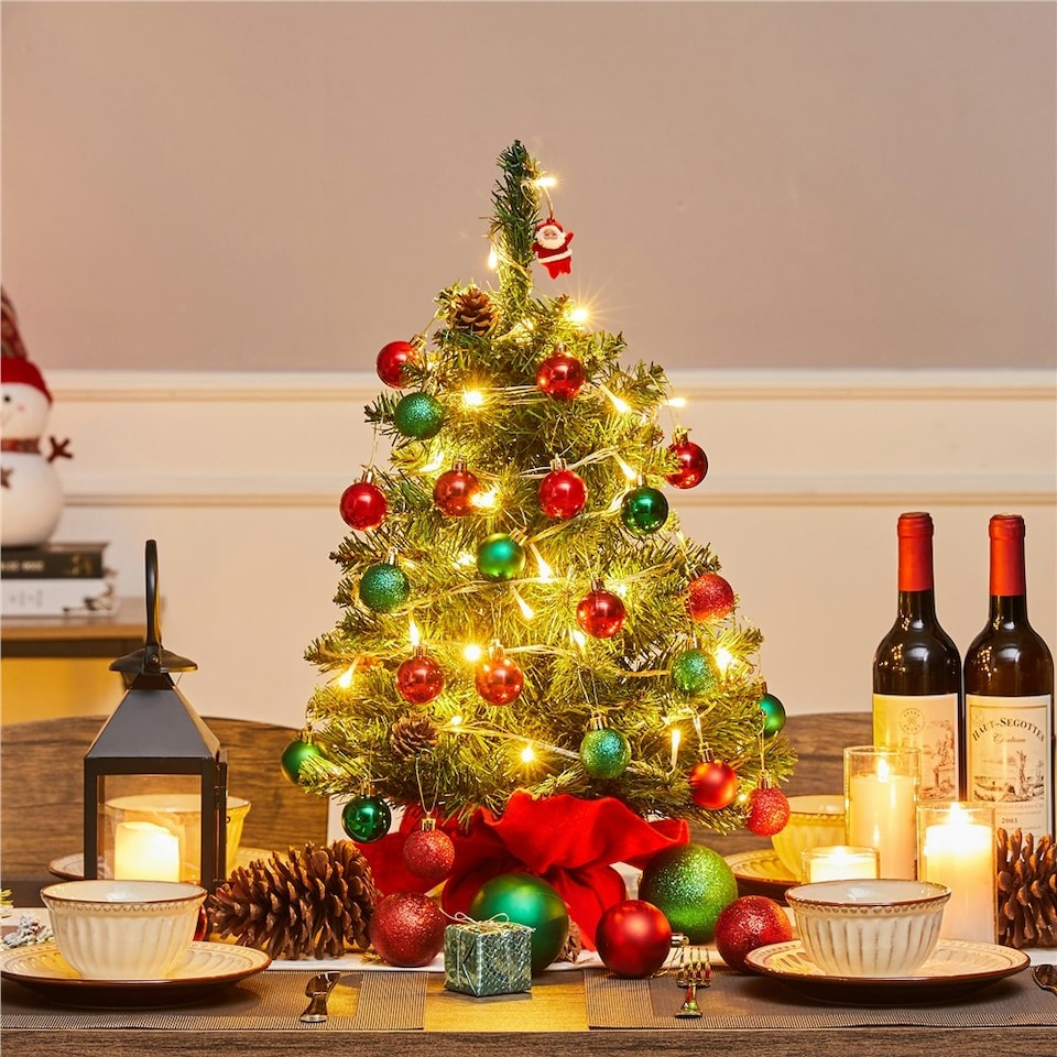 image 1 of Yaheetech 60cm Mini Artificial Christmas with Concrete Base