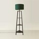 image 3 of ValueLights Hiru Black 3 Tier Shelf Floor Lamp with Green Shade Green