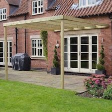 Wall Mounted Box Pergola - L360 x W360 x H270 cm - Light Green
