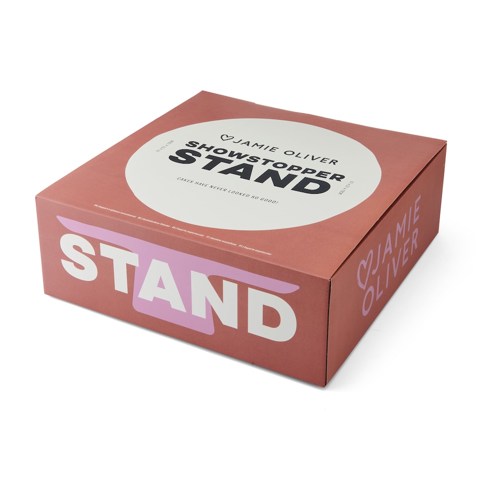 image 1 of Jamie Oliver Big Love White and Pink Stoneware Cake Stand | Pink | Pink
