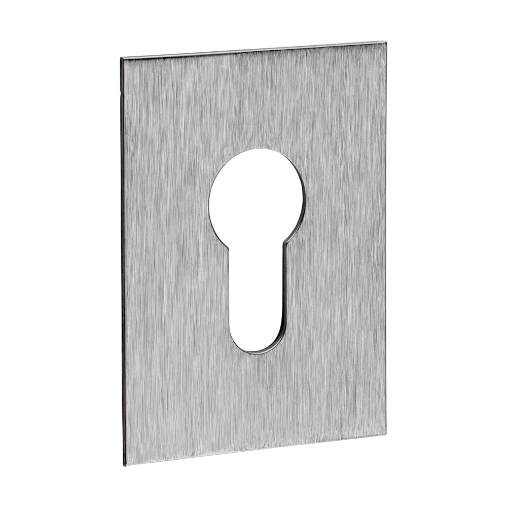 Timco Self-Adhesive Euro Escutcheon - Satin Stainless Steel 65 x 47