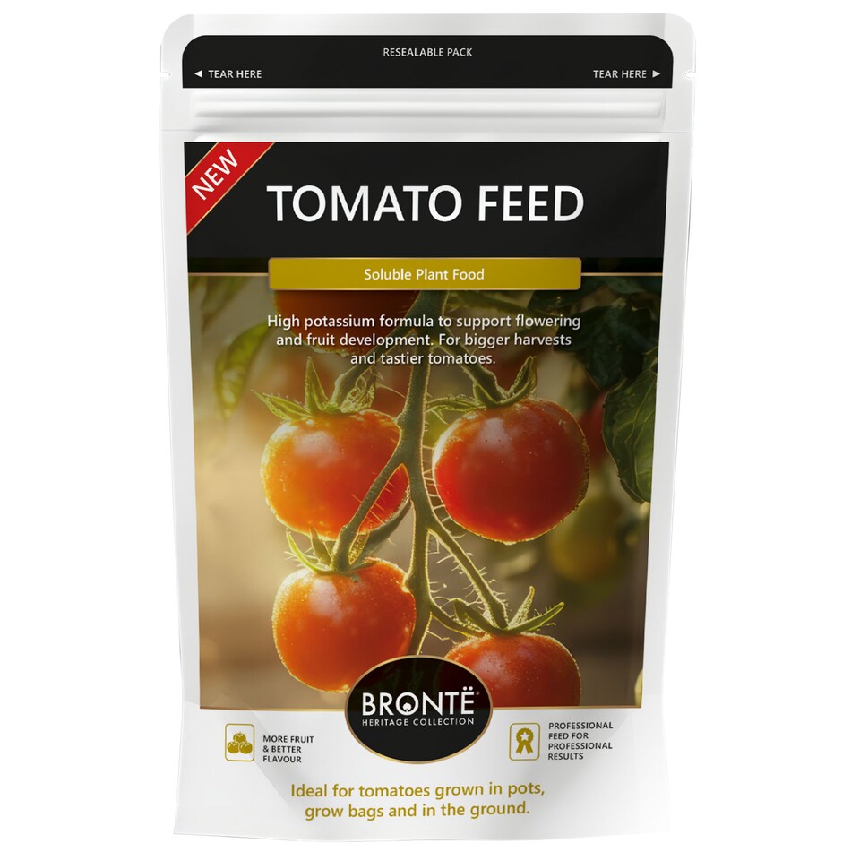 image 1 of Bronte Heritage Collection Tomato Feed Fertiliser 250g Soluble Plant Food with Measuring Scoop, NPK 10 10 31 and Magnesium