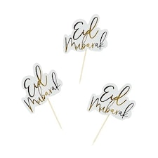 Gold Foil Eid Food Picks - Pack of 12
