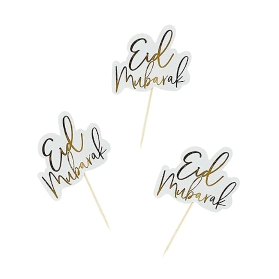 Gold Foil Eid Food Picks - Pack of 12