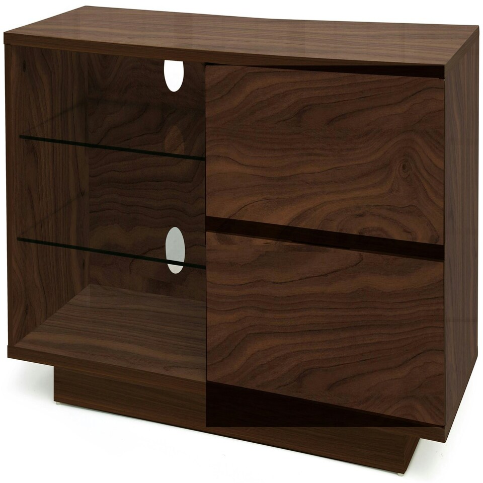 image 1 of Centurion Supports Gallus Premium Walnut with 2-Walnut Drawers and 3-Shelves 32"-55" LED/OLED/LCD TV Cabinet Brown