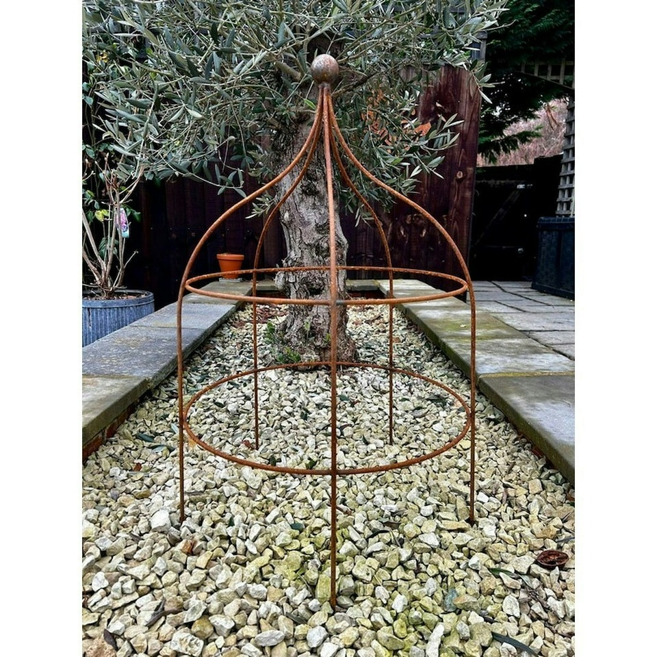image 1 of Paris Cloche Plant Support - Steel - L43.2 x W43.2 x H72.4 cm - Bare Metal/Ready to Rust