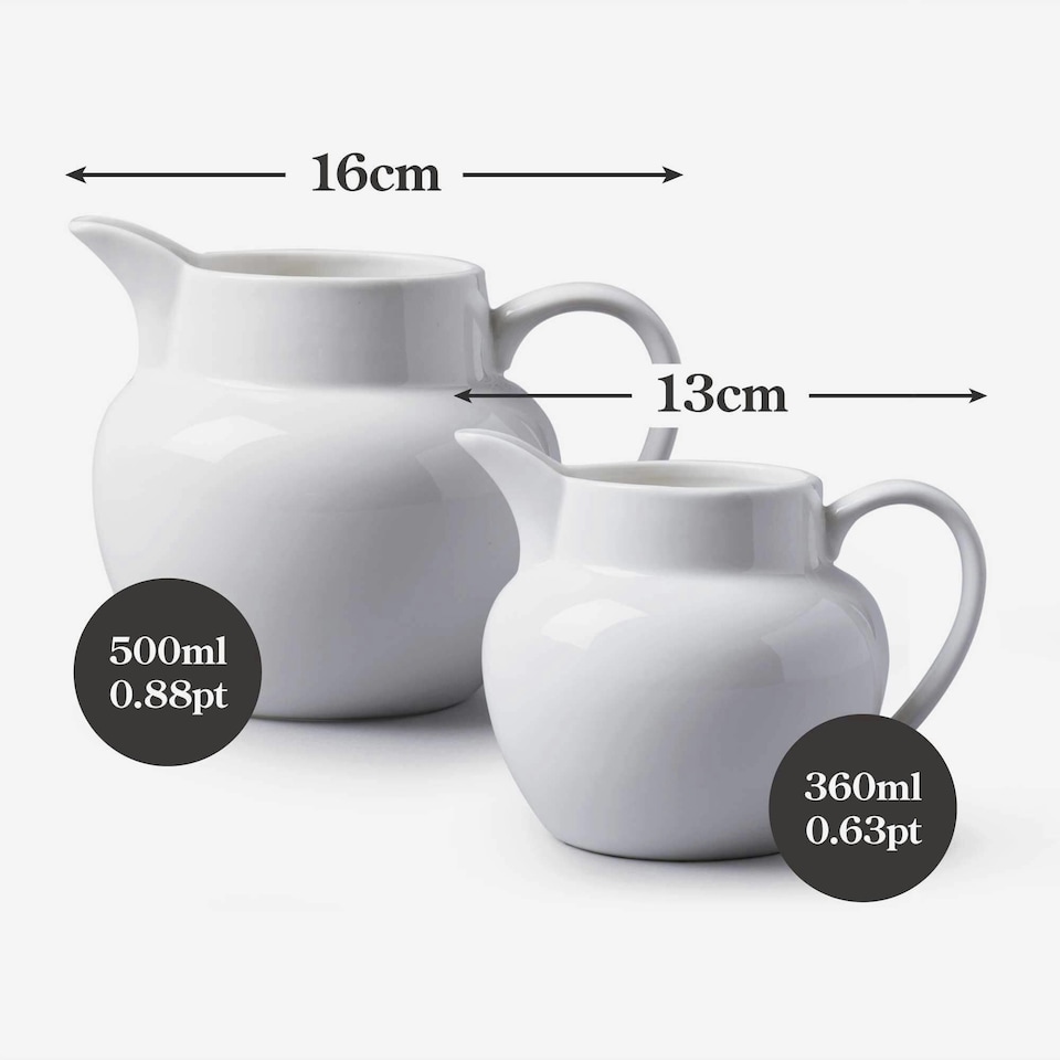 image 1 of Wm Bartleet & Sons Porcelain Round Bellied Milk Jug, Set of 2