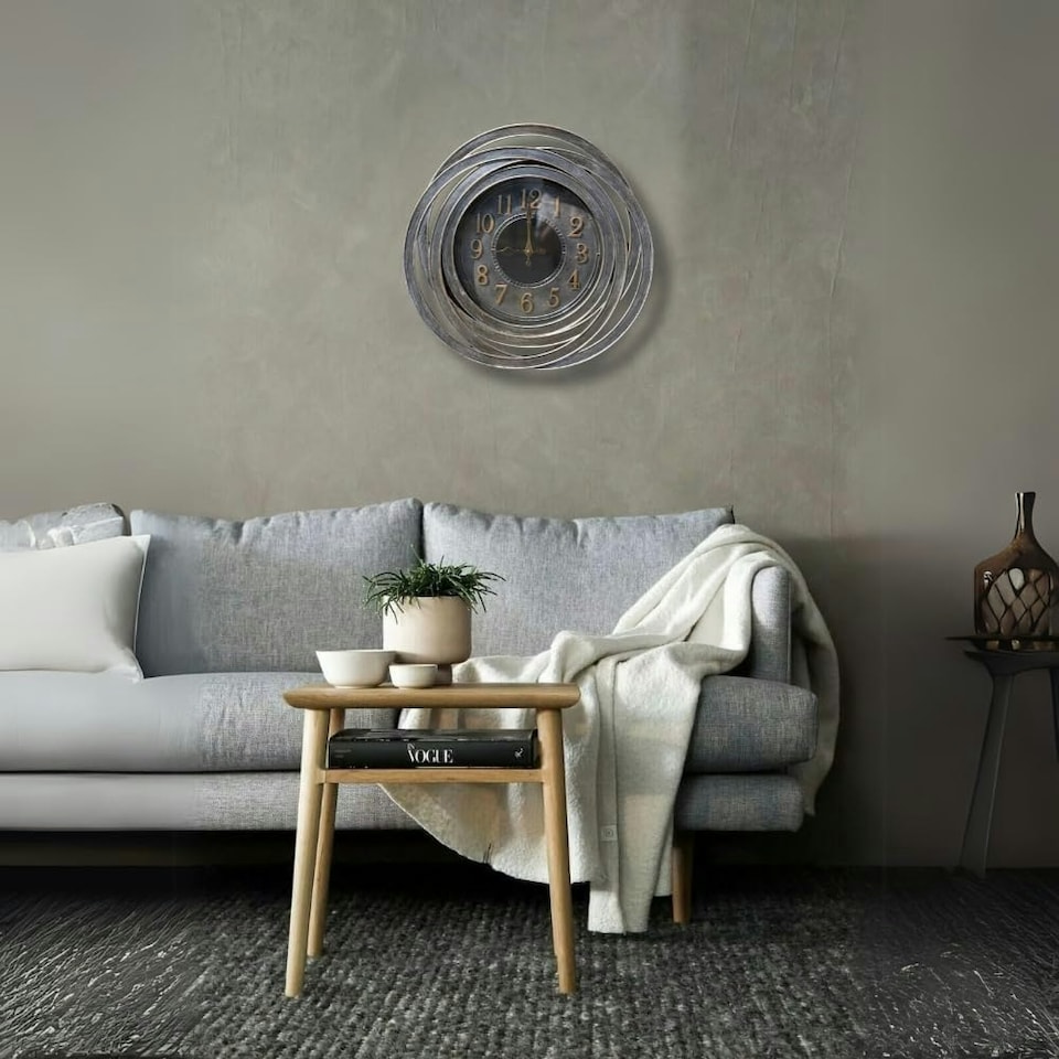 image 1 of Marco Paul 51cm Grey Abstract Wall Clock Grey