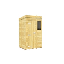 6 x 5 Feet Pent Shed - Single Door With Windows - Wood - L147 x W185 x H201 cm Brown