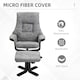 image 4 of HOMCOM Recliner Armchair Footstool Duo Vintage Wood Base Home Micro Fiber Grey