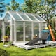 image 8 of Outsunny Folding Sun Lounger with 5-Level Reclining Back, Side Table 